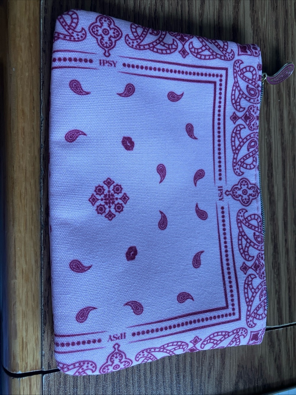 ipsy Pink Paisley Print Cosmetic Pouch